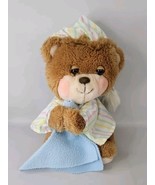 Vintage 1985 Fisher Price Bedtime Teddy Bear Plush Night Cap Pajamas Bla... - $34.60