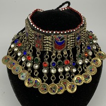 305g, 11.75&quot;x4.5&quot;Kuchi Choker Necklace Multi-Color Tribal Gypsy Bohemian,B14121 - £37.92 GBP