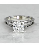 Lab Grown 2.01 Ct Cushion Cut E VS1 CVD Diamond Ring Solitaire 14k White... - $1,709.63 CAD