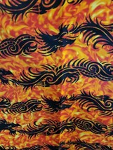 Quilting Fabric 100% Cotton Flames, Dragons, Tattoo Cranston 2004 36.5x45 1 yard - £7.90 GBP