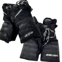 2 Hockey Padded Pants CCM/Bauer Black Hockey Shorts Size JR  Small 22&quot;-24&quot; - £11.71 GBP