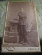 Antique late 1800s Cabinet Photo of Soldier Military Man Columbus Ohio - £7.60 GBP