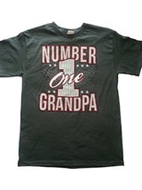 Alstyle Men&#39;s &quot;Number 1 Grandpa&quot; Gray Cotton Graphic T-Shirt NEW - $7.97