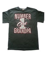 Alstyle Men&#39;s &quot;Number 1 Grandpa&quot; Gray Cotton Graphic T-Shirt NEW - £6.26 GBP