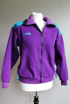 Vtg 90s Columbia M Full Zip Radial Sleeve Purple Fleece Jacket USA Made - £20.35 GBP