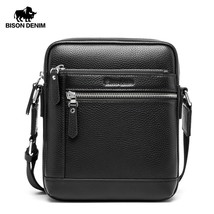 Classic Black Male Bag Genuine Leather Business Crossbody Bag iPad Mens ... - £99.78 GBP
