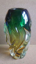 Large Mcm Josef Hospodka Chribska Czechoslovakia Sommerso Twist Art Glass Vase - £97.96 GBP