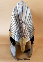 Medieval Helmet Wings Armor Helmet Metal Etching Brass Fitting Full size helmet - £93.27 GBP