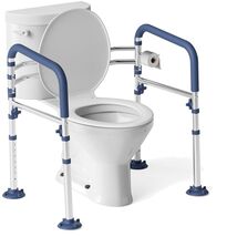 Foldable Toilet Safety Rail in Blue - Adjustable and Comfortable for All... - $112.81