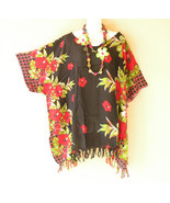 KB97 Floral Batik Kimono Plus VNeck Caftan Kaftan Tunic Blouse Top - up ... - $24.90