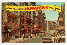 Greetings from Chinatown Street View New York NY Dexter UNP Postcard c1960s - £4.63 GBP