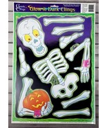 Halloween Glow In the Dark Window Decor Clings Dapper Skeleton GITD VTG ... - £10.92 GBP