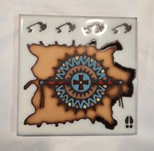 Masterworks Handcrafted Ceramic Art Tile Trivet Wall Decor Buffalo Hide ... - $369.95 MXN