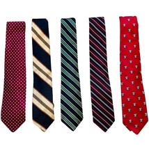 Vintage Redwood &amp; Ross Silk Blend 5 Ties BUNDLE Striped Polka Dot Red Bl... - $37.42