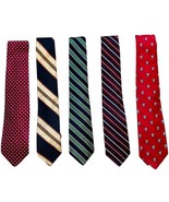 Vintage Redwood &amp; Ross Silk Blend 5 Ties BUNDLE Striped Polka Dot Red Bl... - $37.42