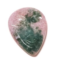 40.35 Cts Green Jasper Hand Carved Face with Closed Eye Stone for Jewelr... - £10.32 GBP