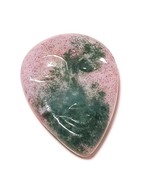 40.35 Cts Green Jasper Hand Carved Face with Closed Eye Stone for Jewelr... - $17.77 CAD