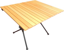 Foldable Aluminum Alloy Wood Grain Warmconfort Camping Table, Small. - £35.77 GBP