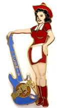 Hard Rock Cafe Phoenix Cowgirl Waitress Pin Red Dress Blue Guitar Arizon... - $13.99