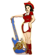 Hard Rock Cafe Phoenix Cowgirl Waitress Pin Red Dress Blue Guitar Arizon... - $19.67 CAD