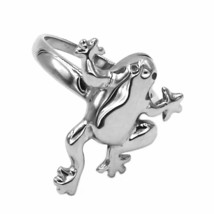 Tree Frog Ring Womens Silver Stainless Steel Rain Forest Thumb Band - £11.95 GBP