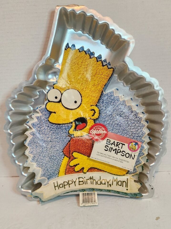Vintage Wilton Cake Pan THE SIMPSONS Bart Simpson 1990 Happy Birthday Man - $11.17