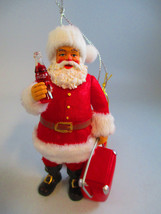 Coca-Cola Kurt Adler Fabriche Santa with Cooler Holiday Christmas Ornament - $21.78