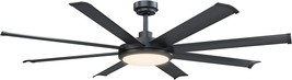 Parrot Uncle Ceiling Fans With Lights And Remote 60 Inch Black Ceiling Fan With - £233.36 GBP