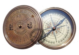 Antique Marine Nautical Brass Round Compass Marine Pocket Compass 3 inch - £22.29 GBP
