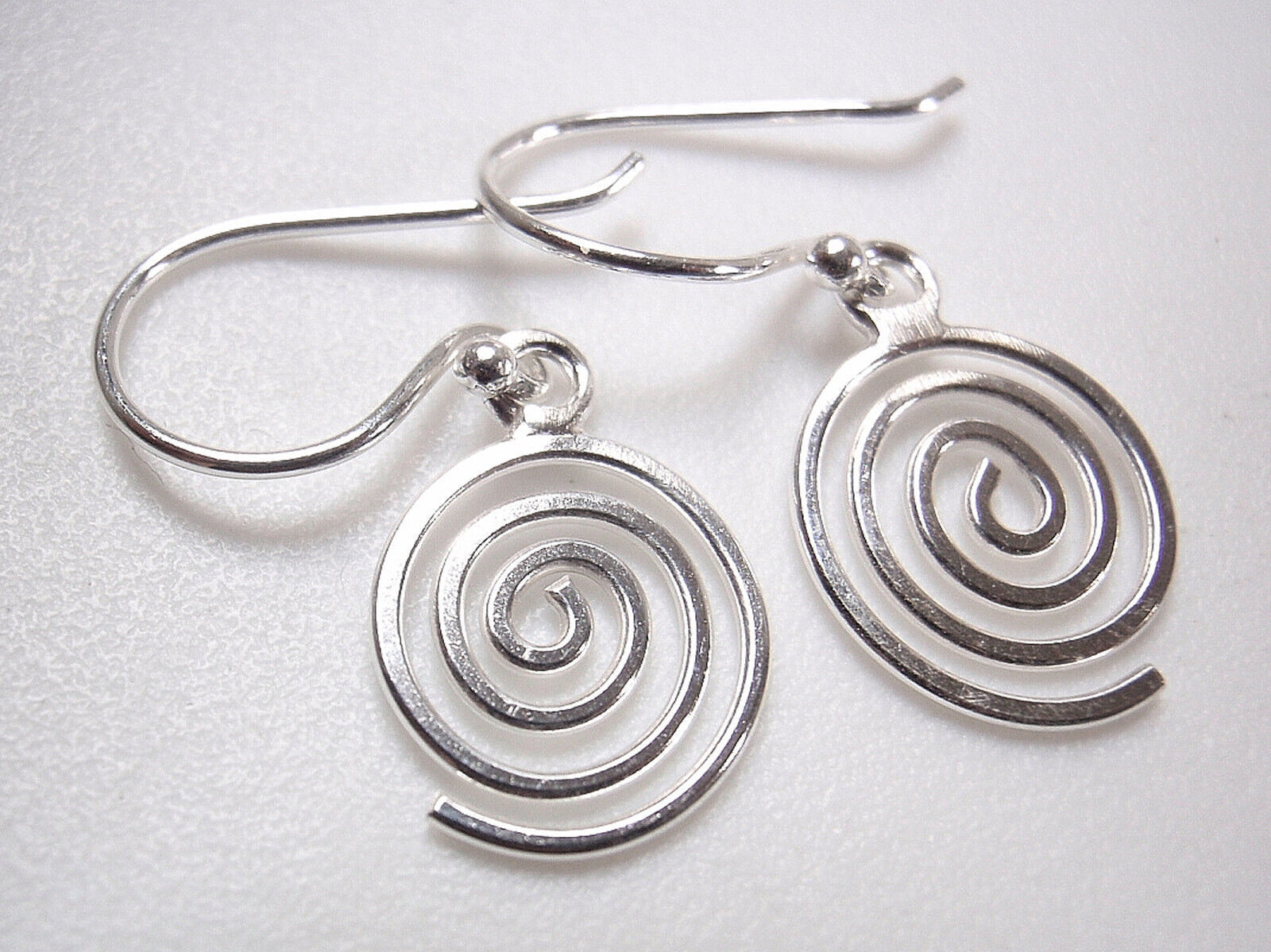 Small Spiral 925 Sterling Silver Dangle Drop Earrings