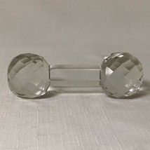 VINTAGE Antique Cut Crystal Knife Rest Glass Servware Collectible Barbell Dining - £81.19 GBP