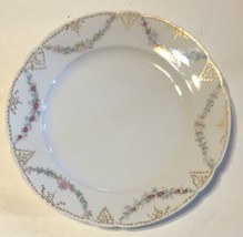 Antique Leonard Vienna Austria Dinner Scalloped Plate Wildflowers Porcelain - £24.92 GBP