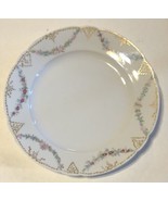Antique Leonard Vienna Austria Dinner Scalloped Plate Wildflowers Porcelain - £24.78 GBP