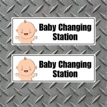 (2 Pack) 9&quot; X 3&quot; Baby Changing Station High Quality Vinyl Decals FREE SHIP - £5.39 GBP