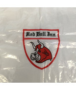Vintage red bull inn plastic take out doggie bag white with red bull inn... - $19.75