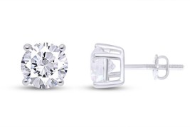 1.00 CT Lab-Grown Diamond Round Cut VVS1-G 14K White Gold Wedding Stud Earrings - £334.78 GBP