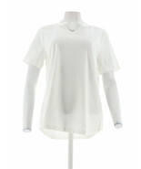 Martha Stewart Classics Short-Sleeve Scoop-Neck Knit Top Optic WHITE Medium - $13.02 CAD