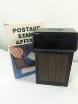 Vintage Postage Stamp Affixer with original box #835 wood grain/black - $15.00