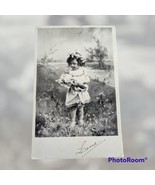 Vintage RPPC Postcard Lena Pretty Little Dutch Girl Picking Flowers 1915... - £0.78 GBP