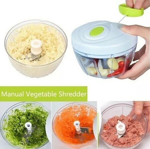 Mainstays ~ 4 Piece ~ "Pull" ~ Food Chopper Container ~ Lid ~ Paddle ~ Blade Set Item image 9