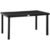 Outsunny 6-Person Patio Dining Table - Black - $4,995.32 MXN