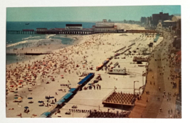 Aerial View of Atlantic City Beach &amp; Boardwalk New Jersey NJ UNP Postcard c1960s - £6.27 GBP