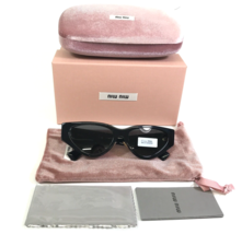 Miu Miu Sunglasses SMU03Z 1AB-5S0 Polished Black Gold Cat Eye Frames 54-... - $267.29