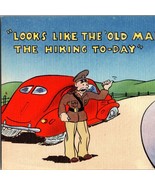 c1940 Comic Military Joke Old Man Hiking Linen MWM MidWest Map Co Postcard - £7.08 GBP