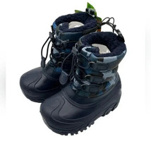 Member&#39;s Mark Boy&#39;s Snow Boot Size 7/8 Blue Camo With Warm Cozy Lining - £17.10 GBP