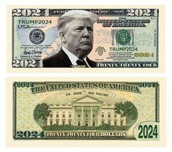 ✅ Pack of 10 Donald Trump 2024 Re-Election Presidential Novelty Dollar B... - £6.72 GBP