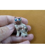 Y-CAT-49) red white KITTY CAT gemstone figurine love cats SOAPSTONE PERU... - $170.87 MXN