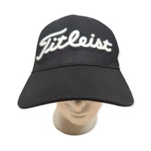 Titleist Golf Tour Hat Cap Pro V1 FJ Logo Black Adjustable Strap Embossed  - £18.00 GBP