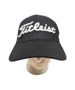 Titleist Golf Tour Hat Cap Pro V1 FJ Logo Black Adjustable Strap Embossed  - £18.02 GBP