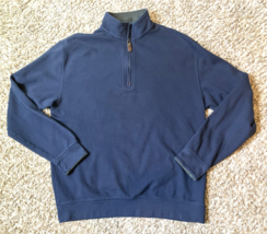 Orvis Sweater Mens Medium Blue 1/4 Zip Pullover Sweatshirt Pima Cotton Outdoors - £16.46 GBP